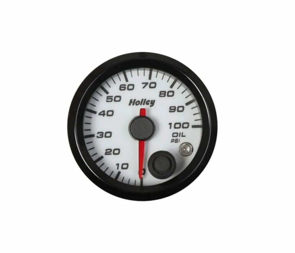 White 2-1_16_ Oil Pressure 10-100 psi-Holley logo 26-601W
